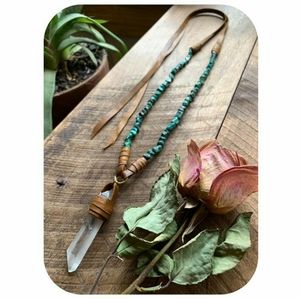 Bells and Thistles Quartz and Turquoise necklace